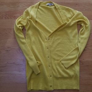 Adorable bright yellow cardigan!